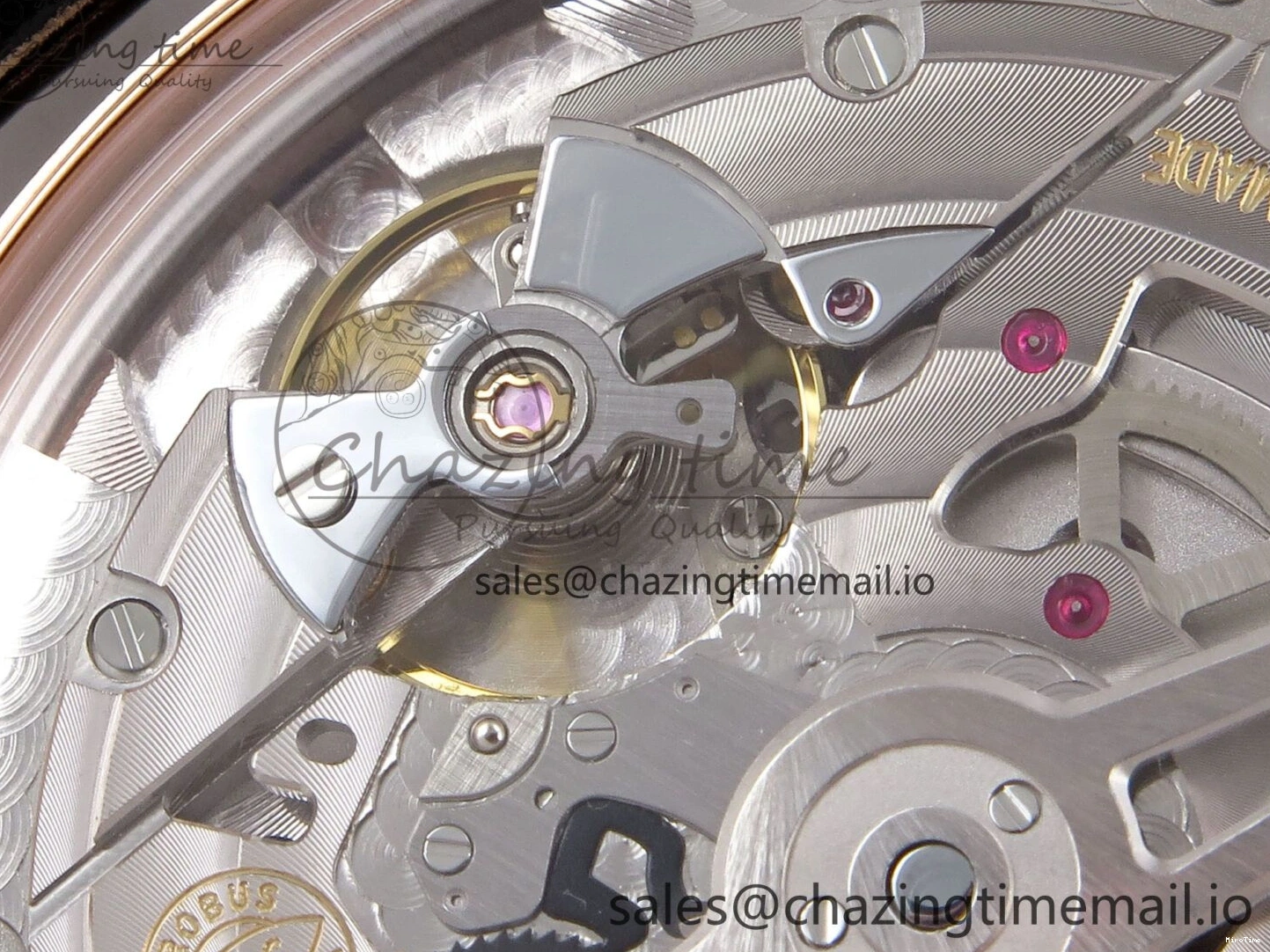 MIROTIME 0110 Portugieser Automatic 42mm RG APSF 1:1 Best Edition Black Dial on Black Leather Strap A Original 7007